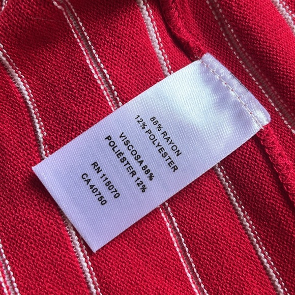 Nina Leonard Dress NWT Sweater-Dress Spring Red/White stripes Sz. S Midi ribbed - Picture 11 of 15